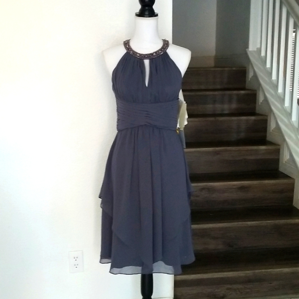Eliza J Beaded collar dress